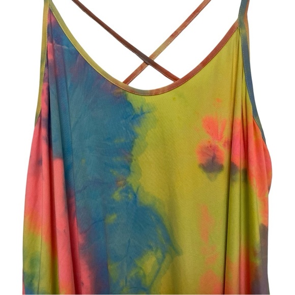 SHEIN Curve Plus Tie Dye Criss-Cross Cami Dress Size 3XL - Picture 3 of 12